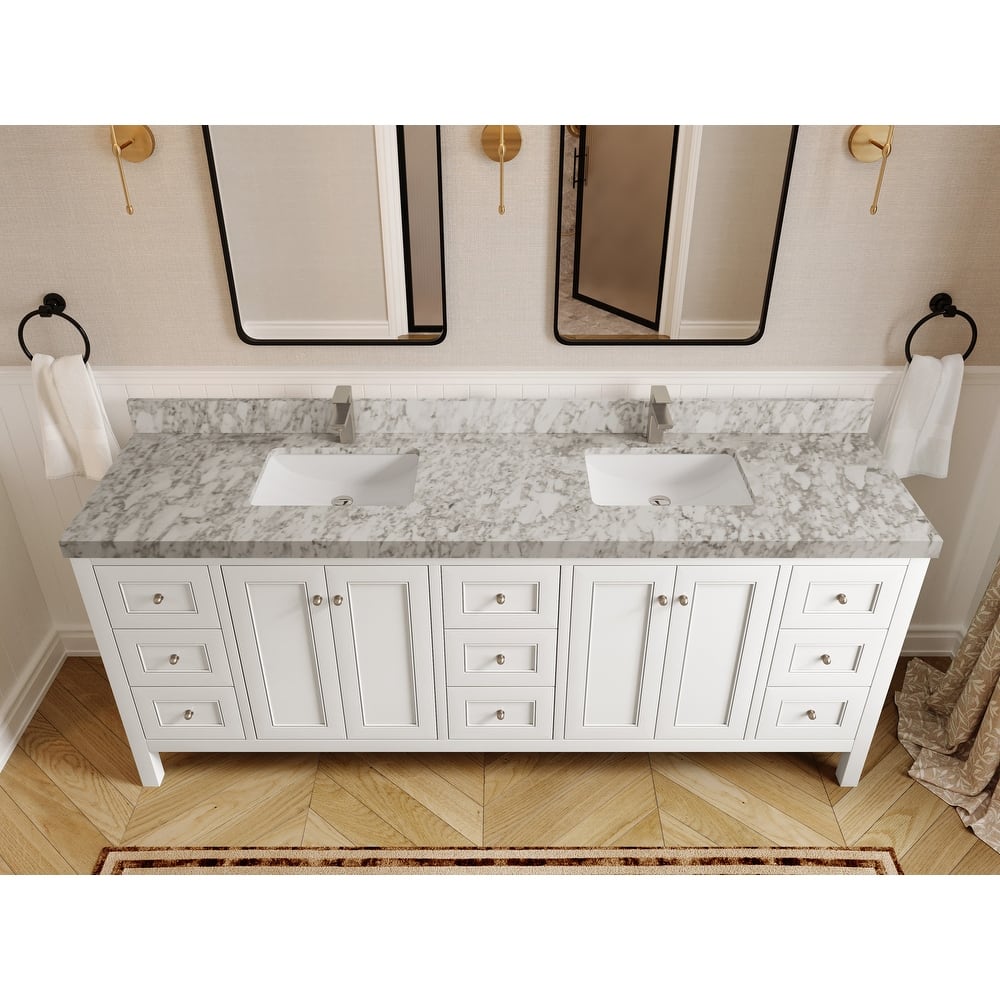 Willow Collections 84 in. W x 22 in. D Nashville Double Bowl Sink Bathroom Vanity with Countertop