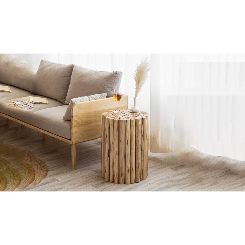 Farmhouse Wood End Table