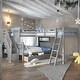 preview thumbnail 15 of 44, 3 IN 1 Twin over Full L-Shaped Bunk Bed with Ladder, Staircase and 3 Drawers Grey