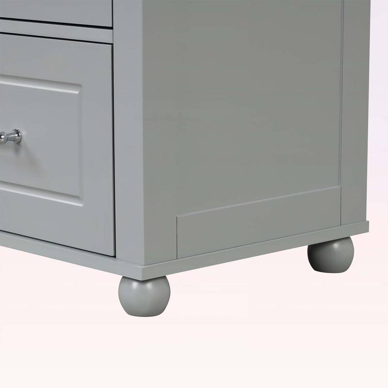 Tall Bathroom Storage Cabinet with Adjustable Shelves and Two Drawers,for Durability and Style