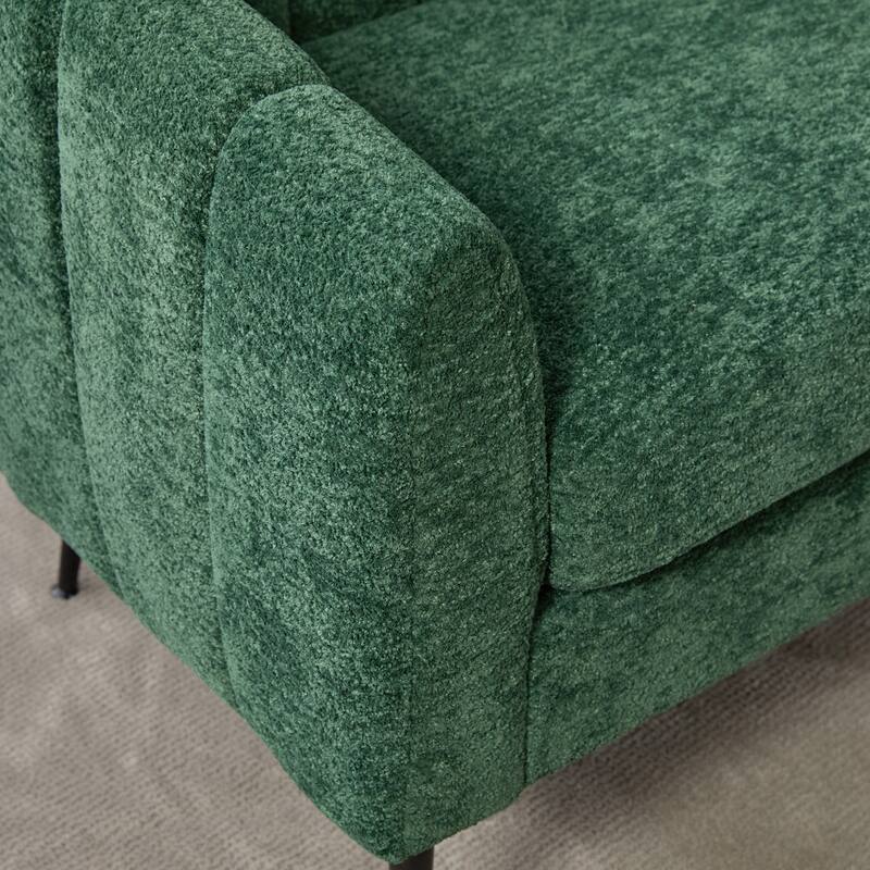 50.2"W Upholstered Mini Loveseat Accent Couch, Small Settee with Metal Legs, Channel Tufted 2-Seater Sofa