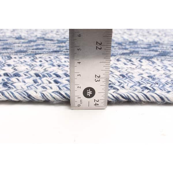ECARPETGALLERY Braid weave Sienna Blue Wool Rug - 5'3 x 7'6