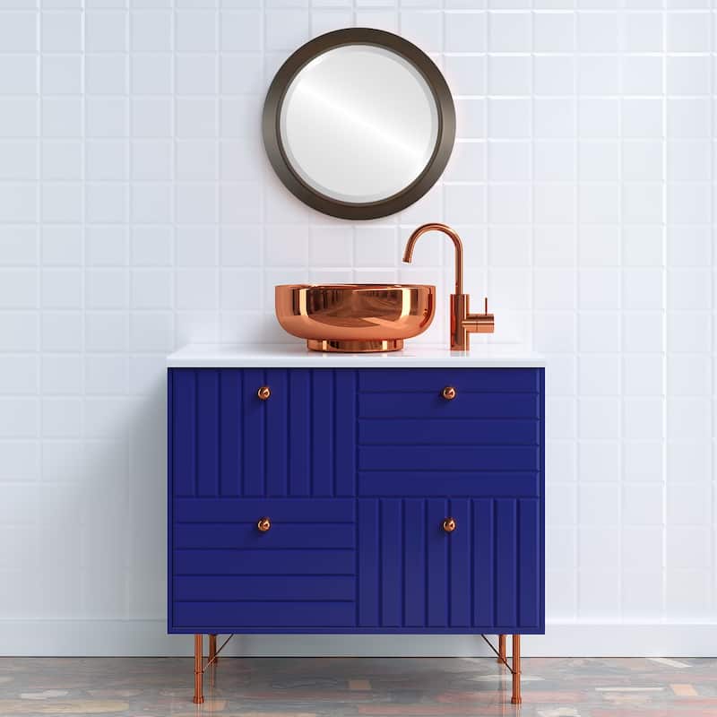 Regatta Framed Round Mirror in Mocha