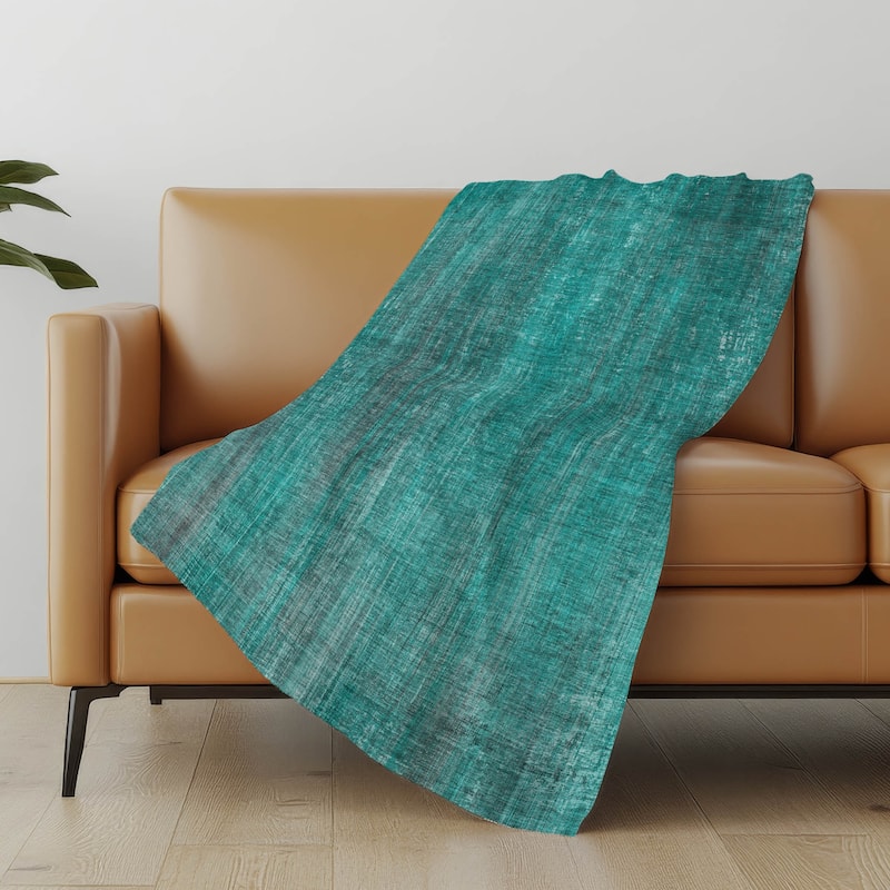 Premium Machine Washable Ombre Solid Sherpa Throw Blanket