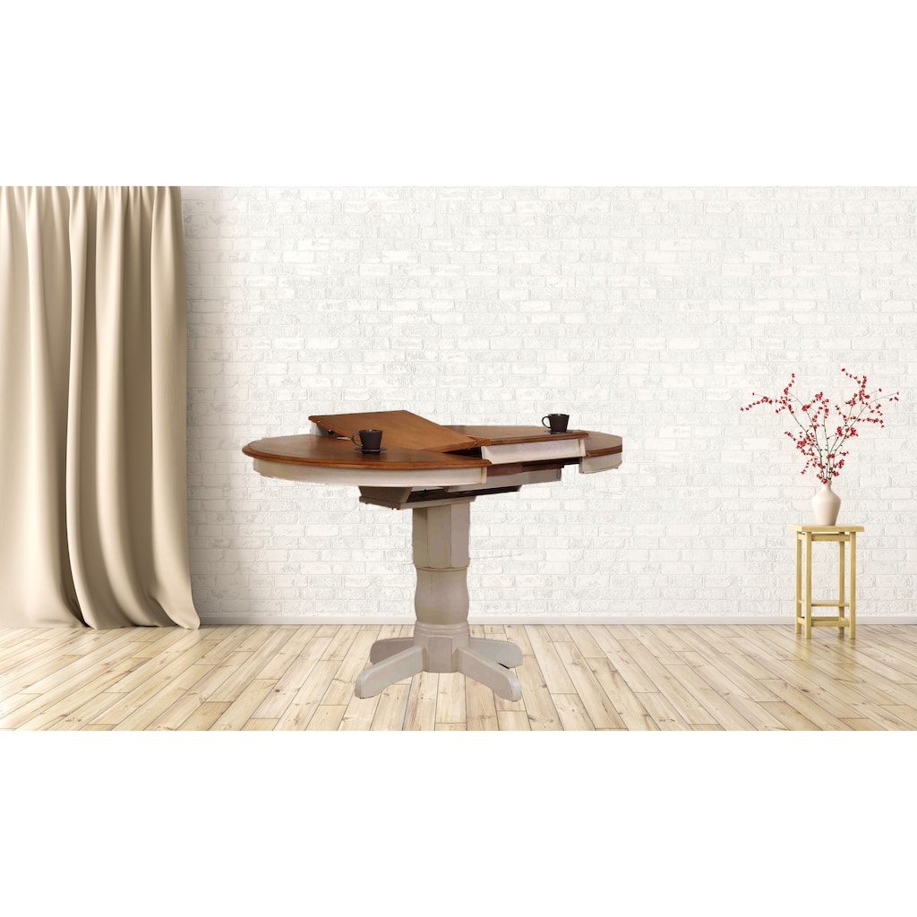 Counter Height Table, 42" x 42" x 60", Antiqued Caramel Biscotti