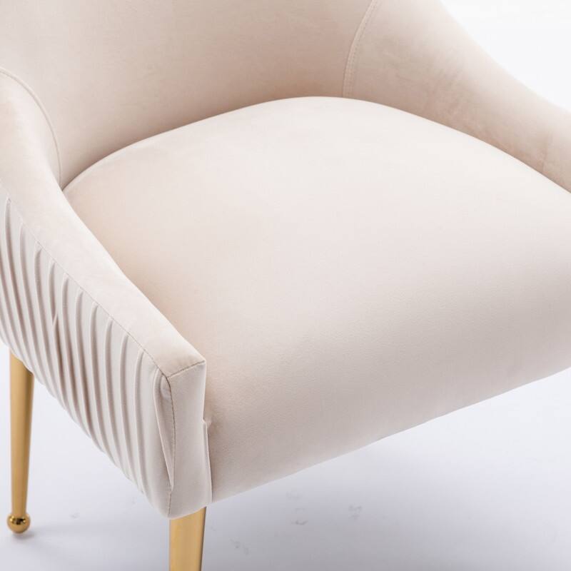 SEYNAR Mid Century Velvet Accent Dining Chair Set of 2 with Rear Handle