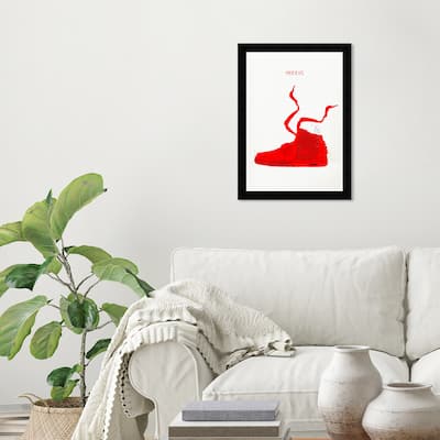 Wynwood Studio Prints Fashion and Glam YEEZYS Drawing I Red and Modern & Contemporary Wall Art Canvas Print