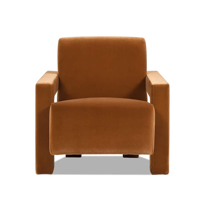 Ethan 28.5" Velvet Fully Upholstered Squared Arm Accent Chair