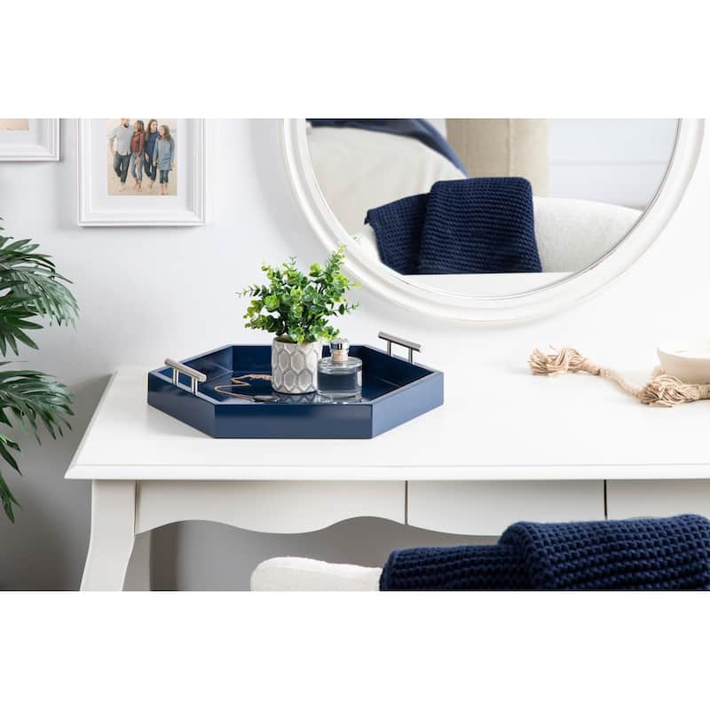 Kate and Laurel Lipton Hexagon Decorative Tray - 18x18