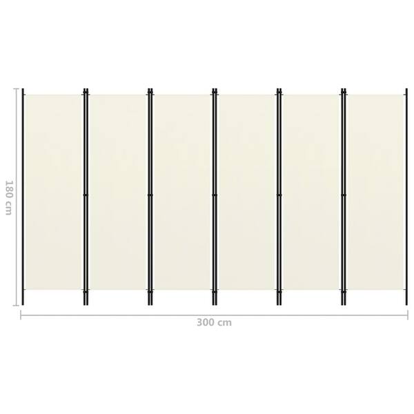 6-Panel Room Divider Cream White 118.1