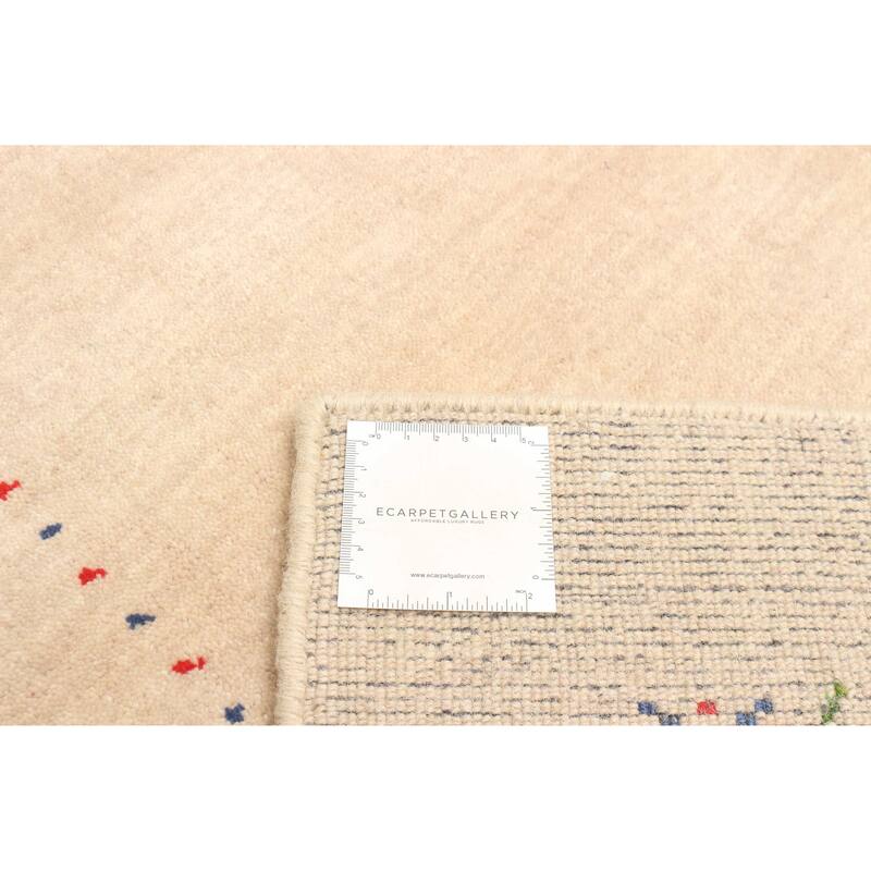 ECARPETGALLERY Hand Loomed Kashkuli Gabbeh Beige Wool Rug - 3'2 x 5'0