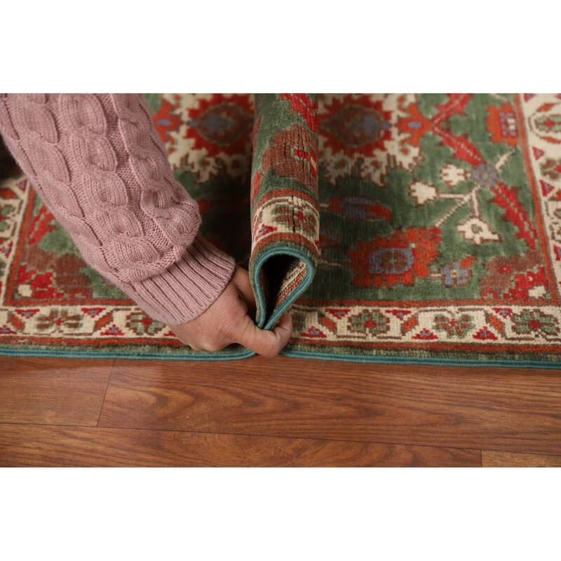 Green Floral Kazak Accent Rug Handmade Wool Carpet - 2'0" x 3'0"