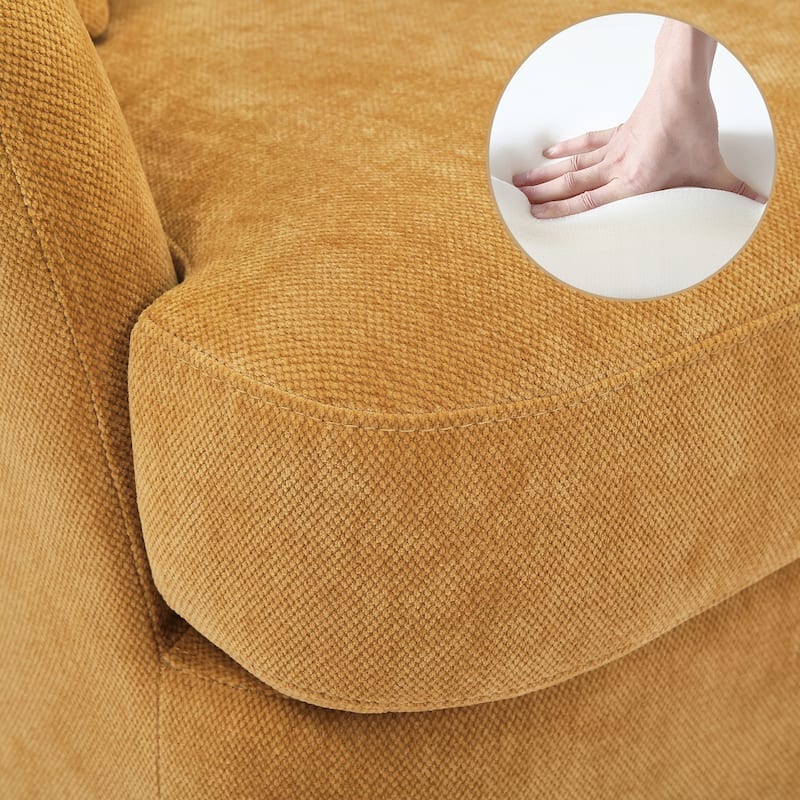 LUE BONA Oversized Swivel Accent Chair, Modern Barrel Chair with Double Cushion Set of 2 - N/A