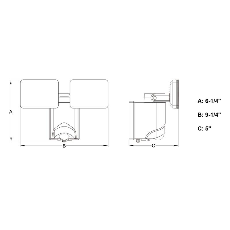 Sodo Plug-In Black Integrated LED Motion Sensor Dusk to Dawn Outdoor Security Flood Light - 9.25-in W x 6.25-in H x 5-in D