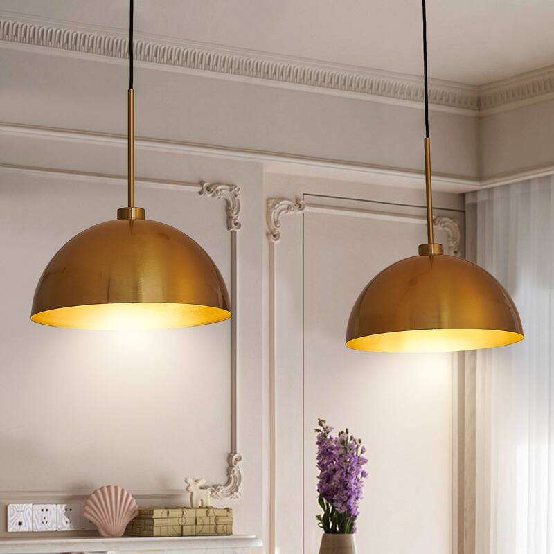 41" Industrial Modern Copper Adjustable Ceiling Hanging Lamp with Bright Finish for Dining Room, Living Room