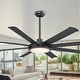 preview thumbnail 7 of 9, Matte Black 60-in 8-Blade Ceiling Fan with Remote Control