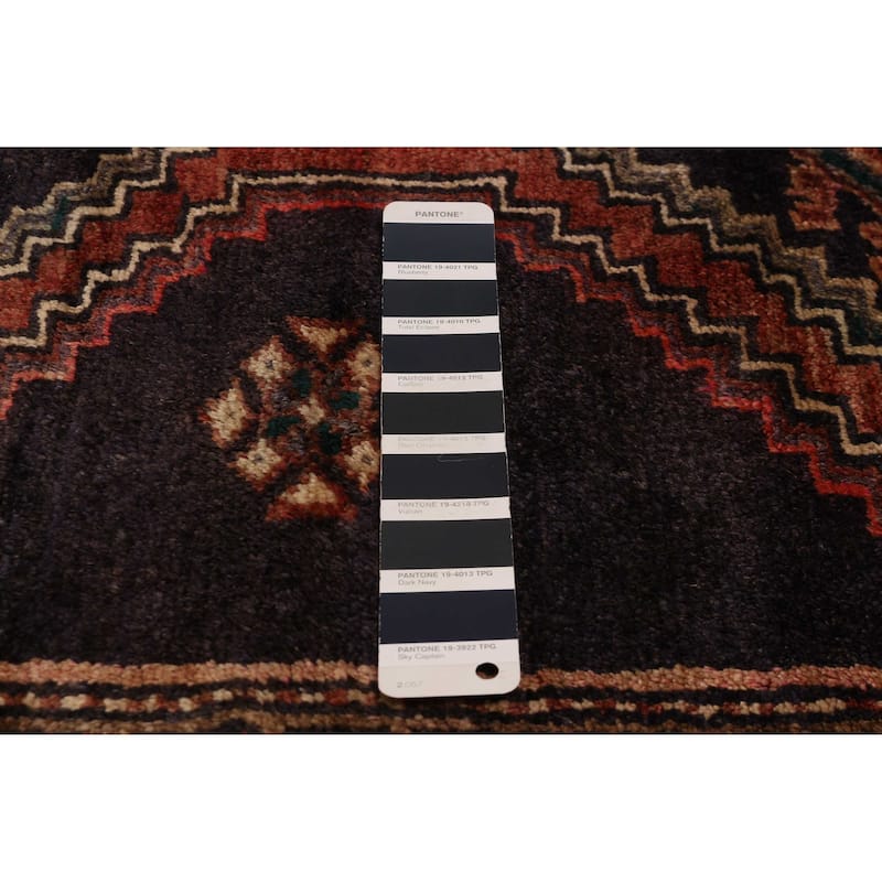 ECARPETGALLERY Hand-knotted Andelz Navy, Red Wool Rug - 4'4 x 8'4