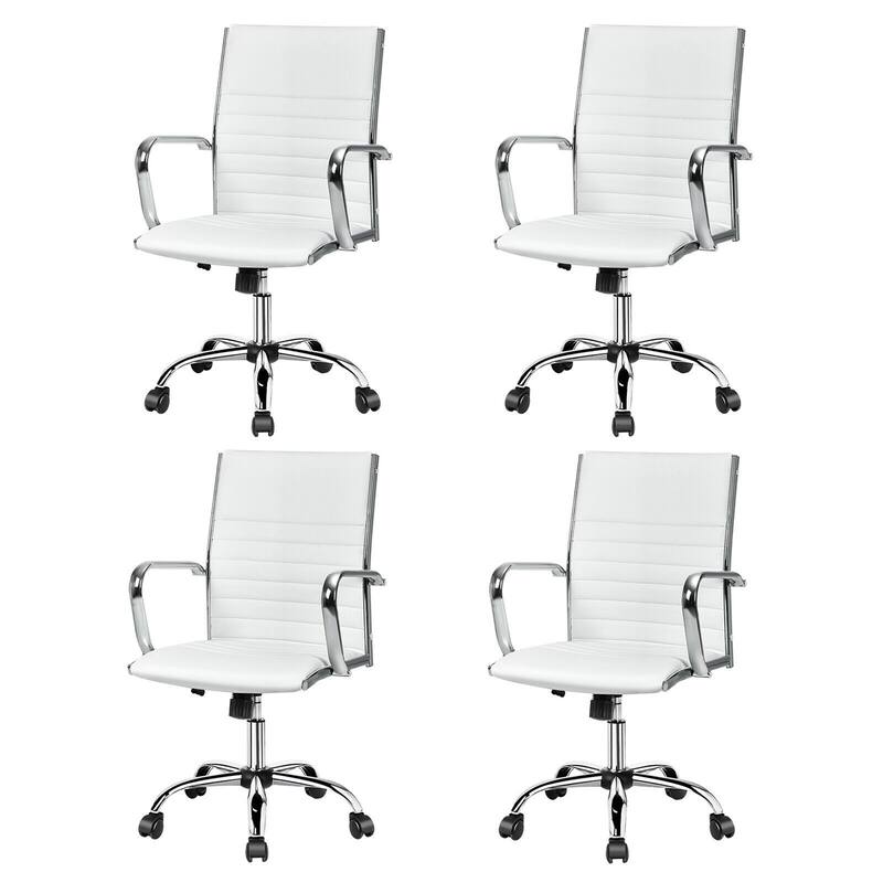 Gymax PU Leather Office Chair High Back Conference Task Chair