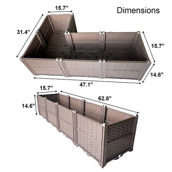 Rectangular Raised Garden Bed IndoorOutdoor Brown Planter Grow Box
