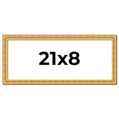 21x8 Frame Gold Real Wood Picture Frame Width 1 inches | Interior