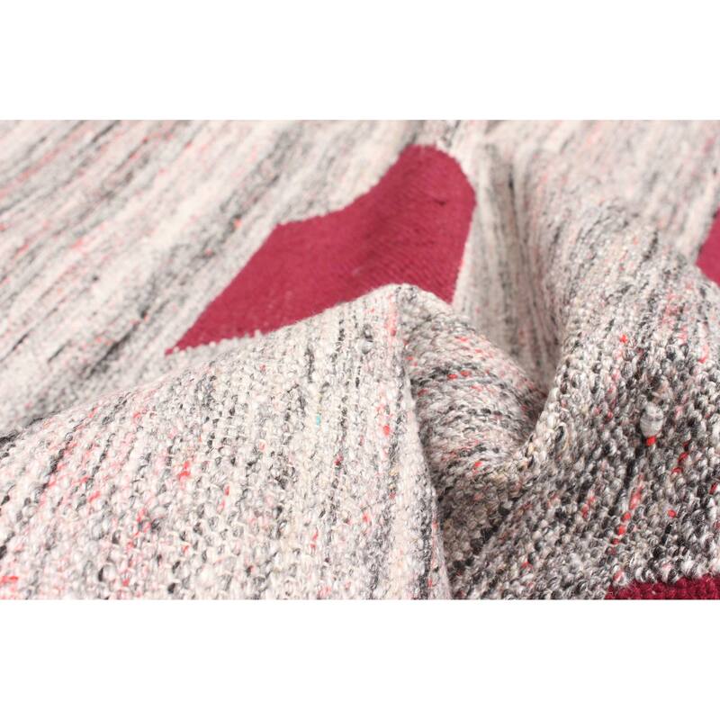 ECARPETGALLERY Flat-Weave Ankara FW Grey Wool Kilim - 5'4 x 7'10