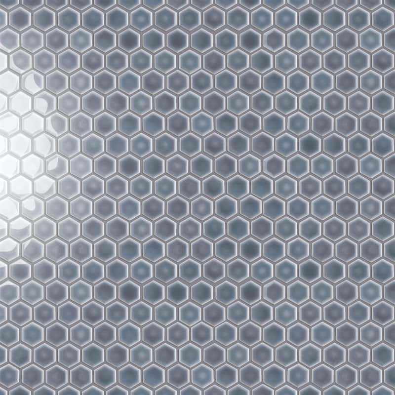 Merola Tile Hudson 1" Hex Imperial Grey 11-7/8" x 13-1/4" Porcelain Mosaic Floor and Wall Tile