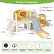 preview thumbnail 6 of 28, 10 in 1 Toddler Slide, Baby Climber Slide Indoor Playground with Bus Theme Playhouse, Basketball Hoop, Telescope, Soccer