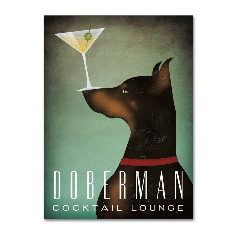Ryan Fowler 'Doberman Martini' Canvas Art