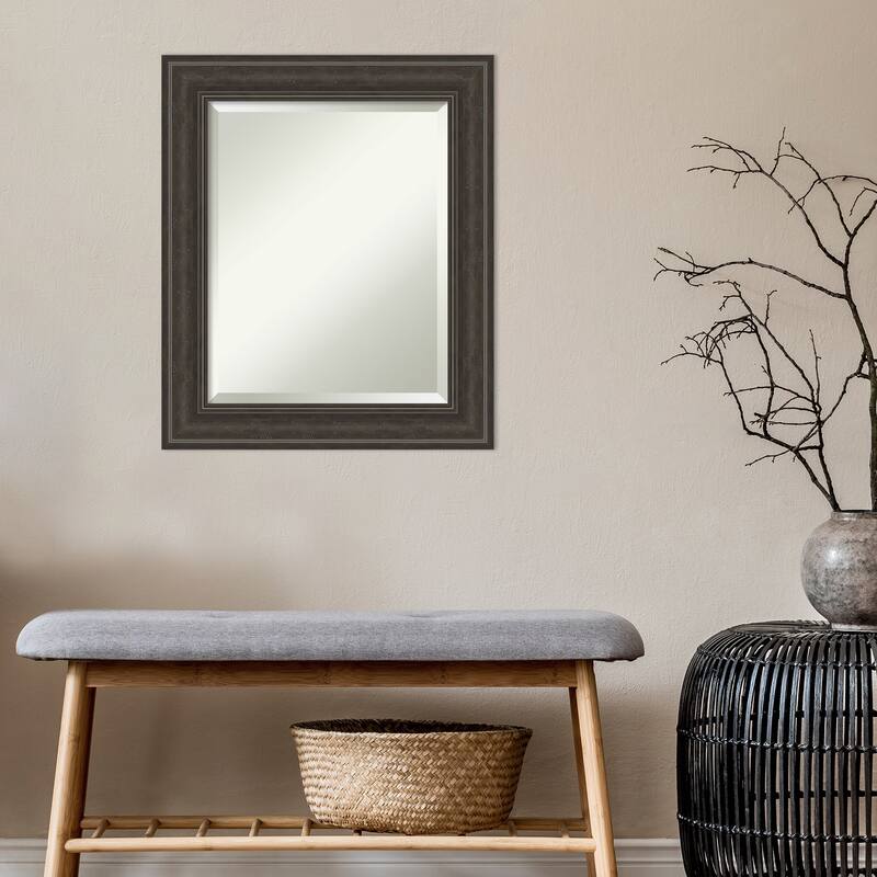 Beveled Bathroom Wall Mirror - Shipwreck Greywash Frame