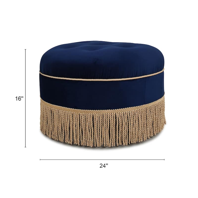 Yolanda 24" Upholstered Round Accent Ottoman