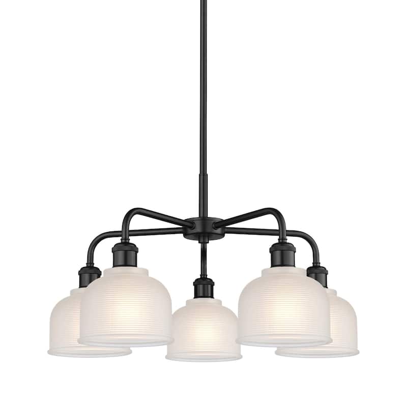 Innovations Lighting 516-5CR-15-24 Dayton Chandelier Dayton 5 Light - Matte Black / White
