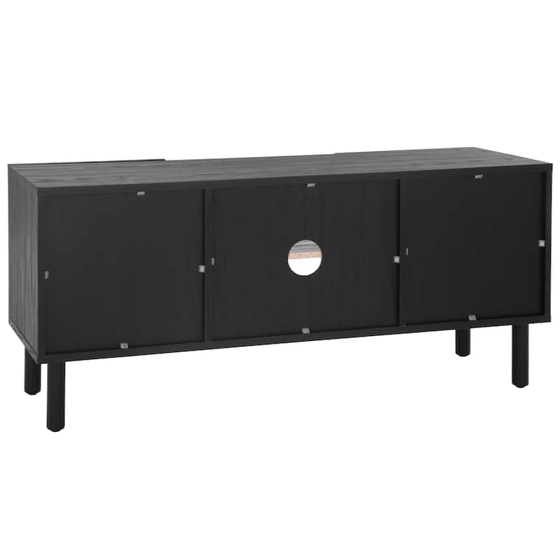 SAFAVIEH Kayleigh 2 Door 2-Shelf Media Stand - 47" W x 16" D x 21" H - 47Wx15Dx21H