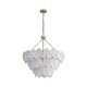 preview thumbnail 3 of 3, Yep by Golden Lighting Cascada 11-light Pendant in Aegean Silver and Cirrus Cloud Glass - Black