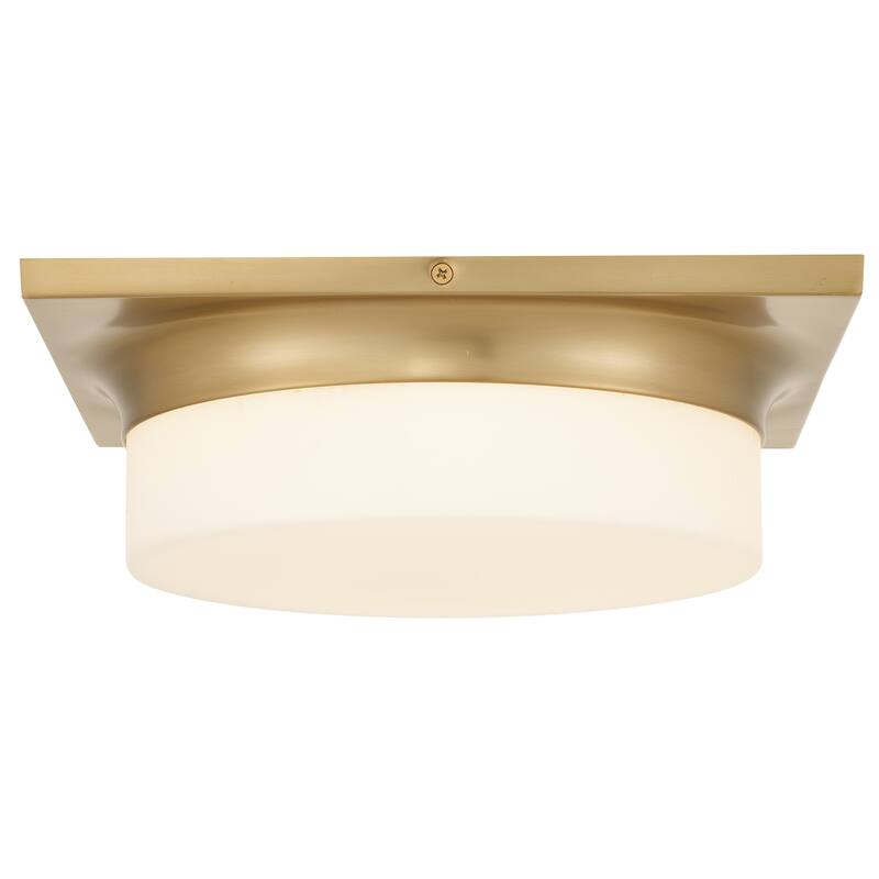 13-in Antique Brass LED Flush Mount - Antique Brass