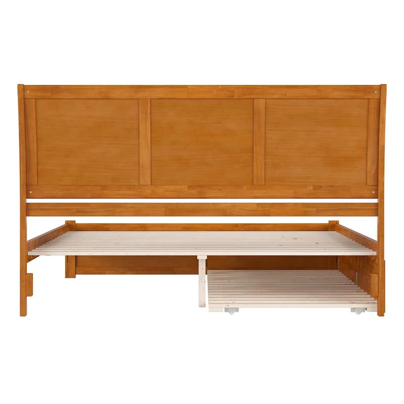Portland Platform Bed with Footboard and Twin XL Trundle