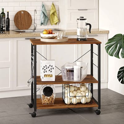 Bakers Rack Microwave Oven Stand Industrial Kitchen Cart Utility Storage Shelf Organizer Coffee Bar