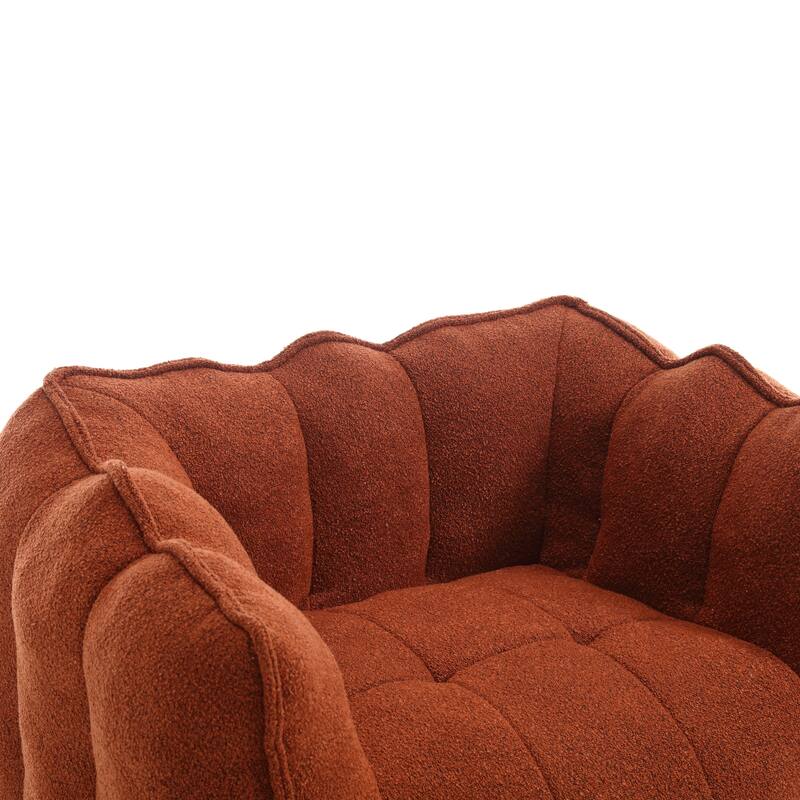 Chenille Bean Bag Chair Sets with Footstool and High-Resilience Foam