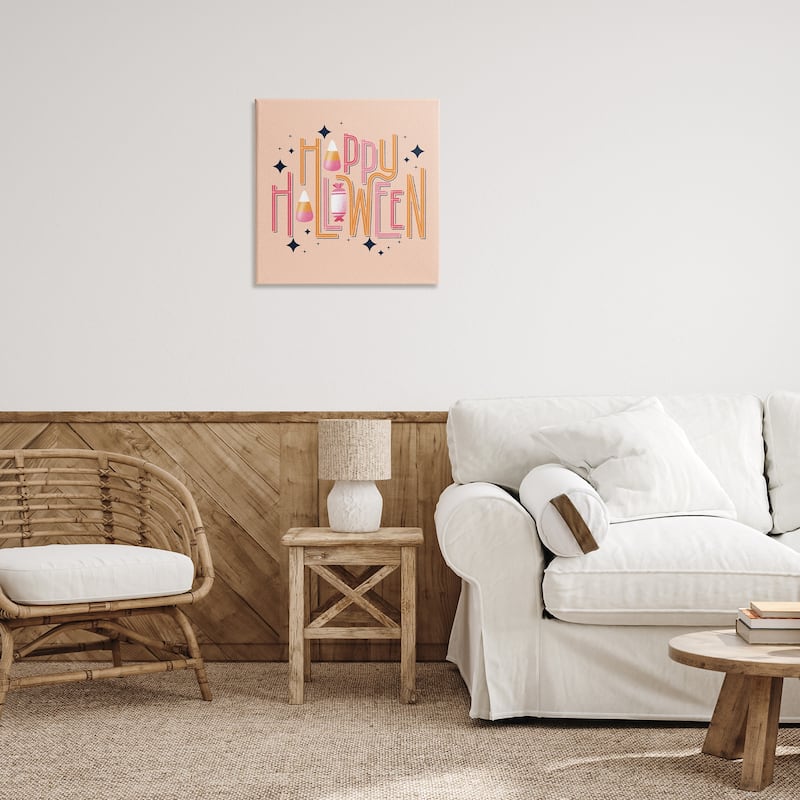 Stupell Happy Halloween with Candy Canvas Wall Art Design By Sarah Hickman