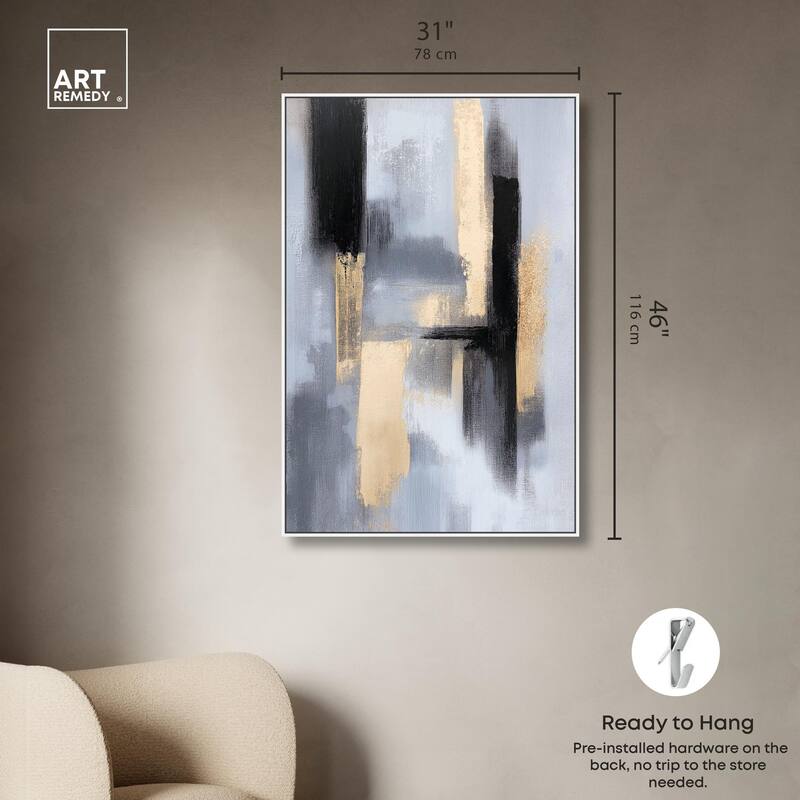 Onyx and Aureolin I Canvas by Art Remedy
