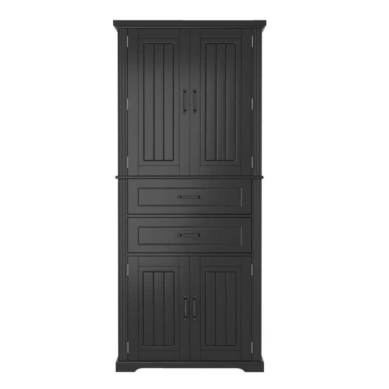 Classic Freestanding Storage Cabinet with Adjustable Shelves and Drawers