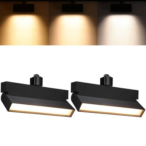 24W Dimmable 3CCT Track Lighting Heads, 2700K/3000K/4000K Selectable - 2PACK