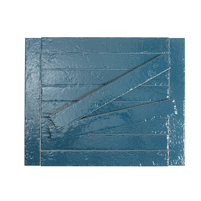 Valenza 2x16 Teal Green Ceramic Zellige Subway Wall Tile (10.76 sq ft/case) - 50 Pack