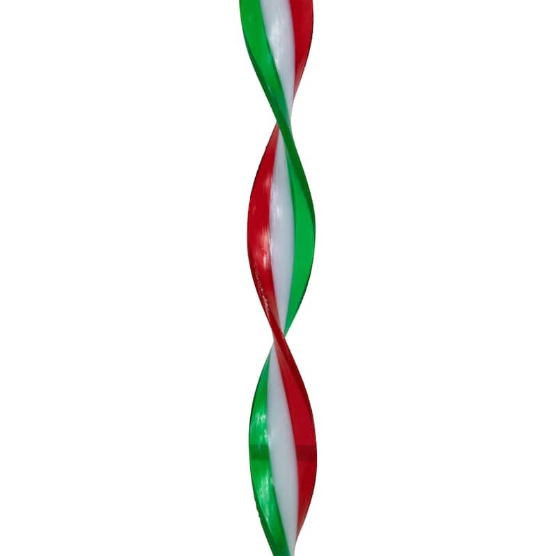 6ct White, Red and Green Candy Swirl Christmas Ornaments 8"