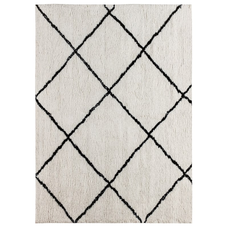 Shag Style Diamond Trellis Area Rug