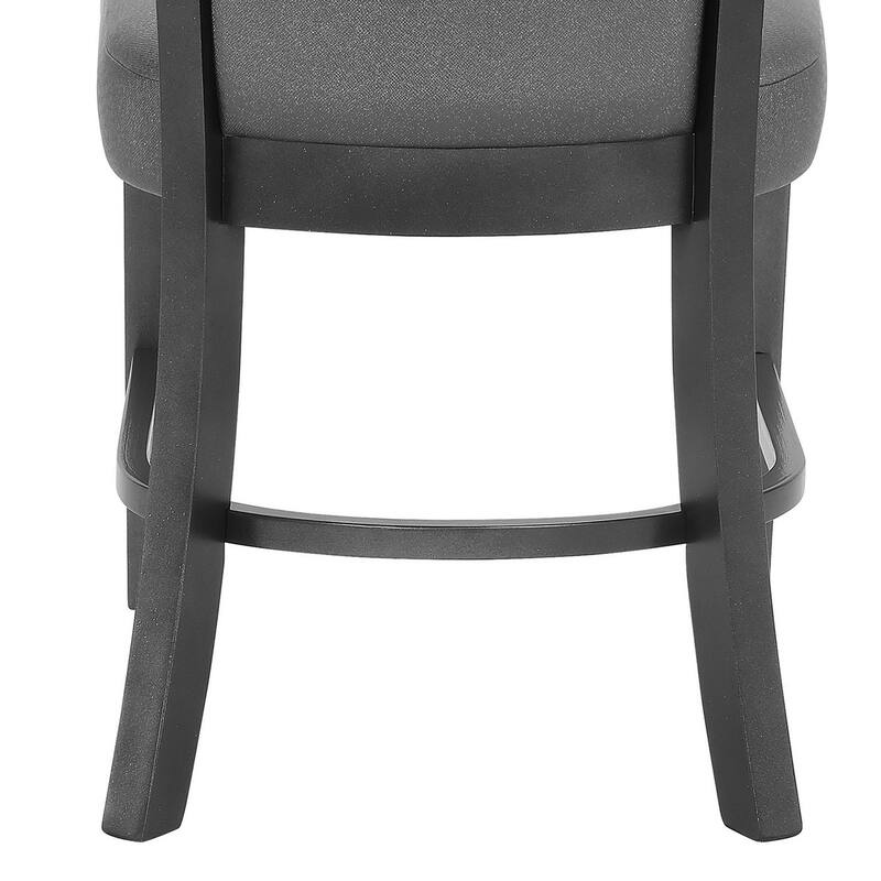 Brandon 24 Inch Side Chair Set of 2, Gray Fabric Upholstery, Curved Back