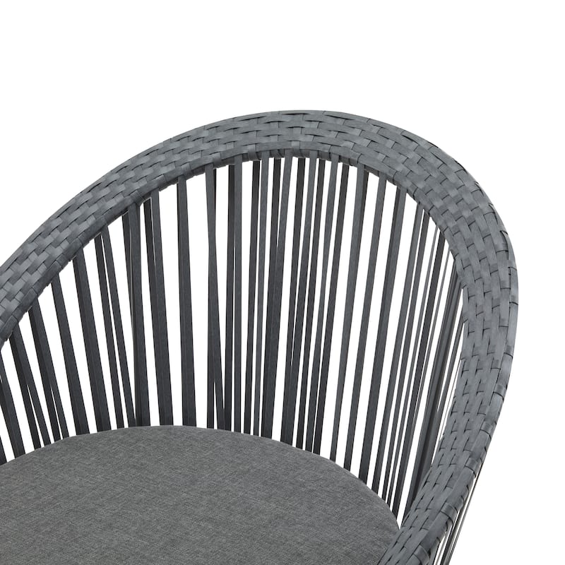 Roomfitters Swivel Wicker Lounge Chair, Modern Rattan Accent Chair with Cushion for Patio Balcony Living Room