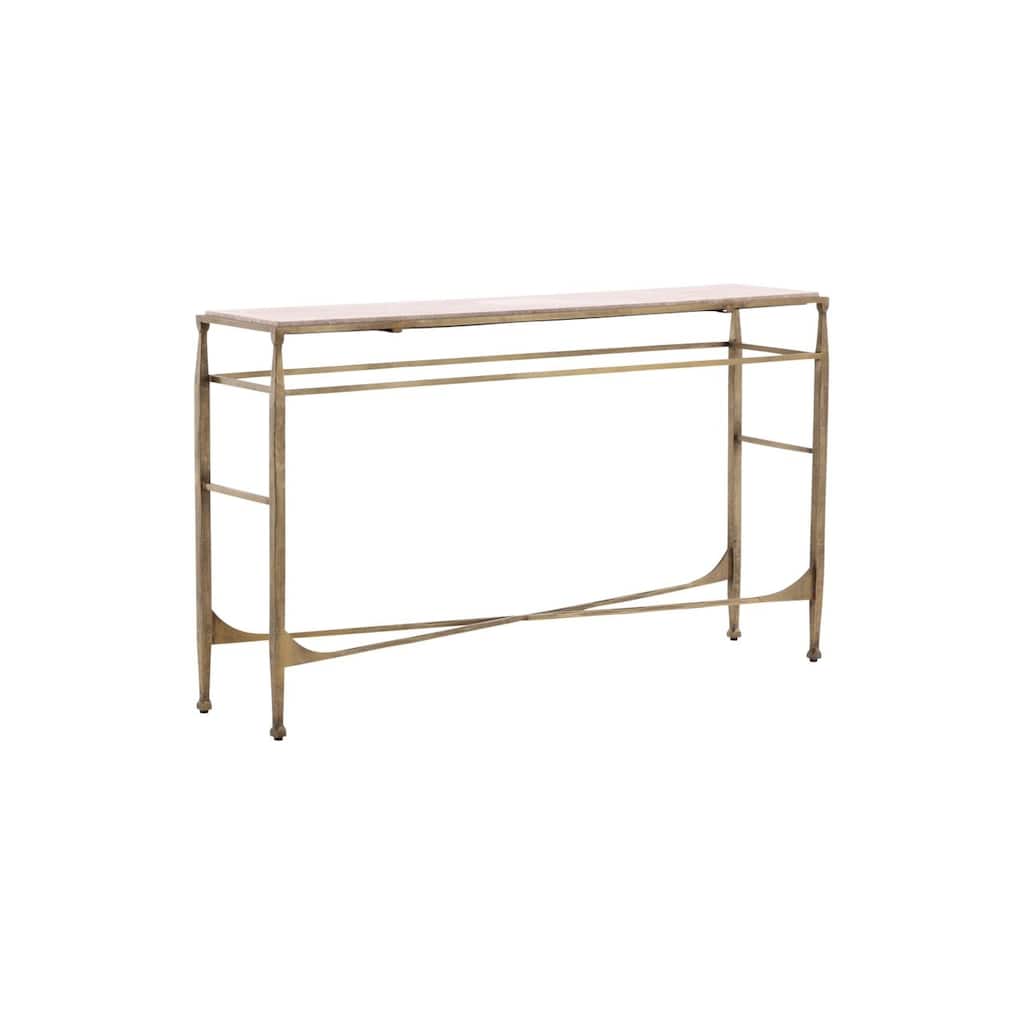 Furniture Classics Scarlett Gold Iron Marble Inlaid Slim Entryway Console