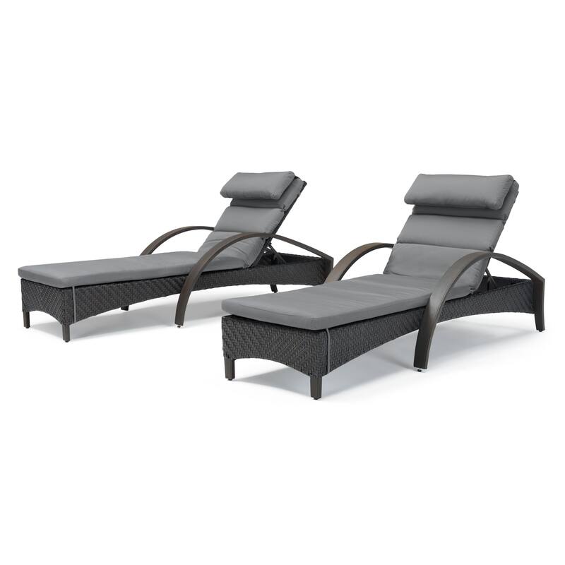 Barcelo 2 Piece Sunbrella Outdoor Patio Chaise Lounges Set