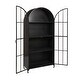 preview thumbnail 13 of 17, Arched Metal Cabinet with Glass Shelves