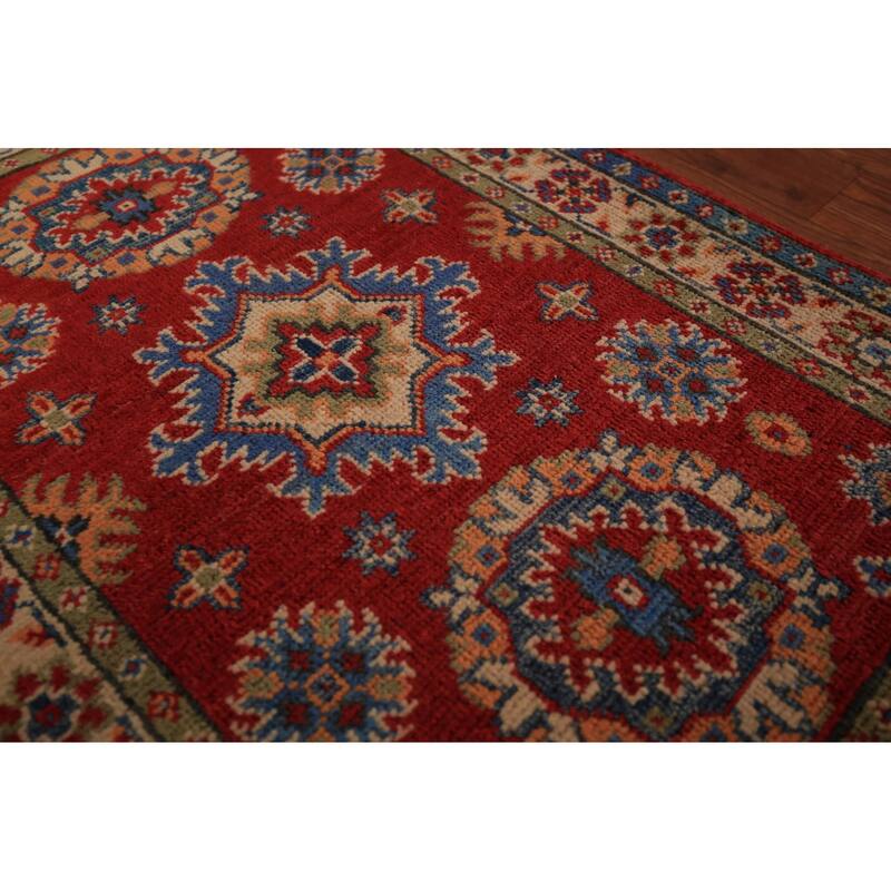Red Kazak Oriental Accent Rug Hand-Knotted Wool Carpet - 2'0" x 3'0"